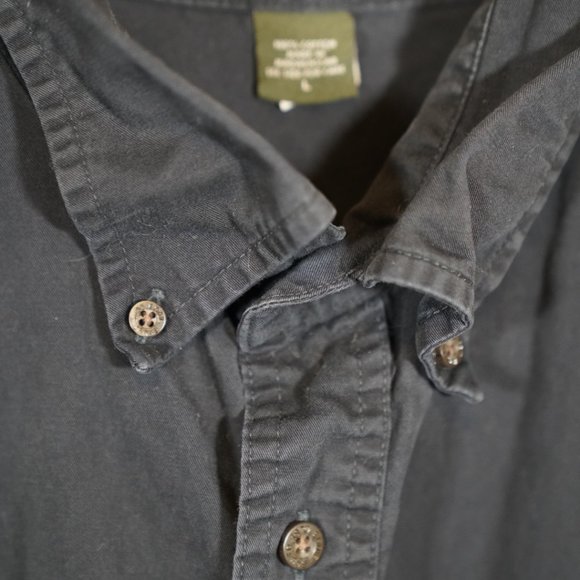 Vintage Eddie Bauer Black Button Up - Picture 3 of 4